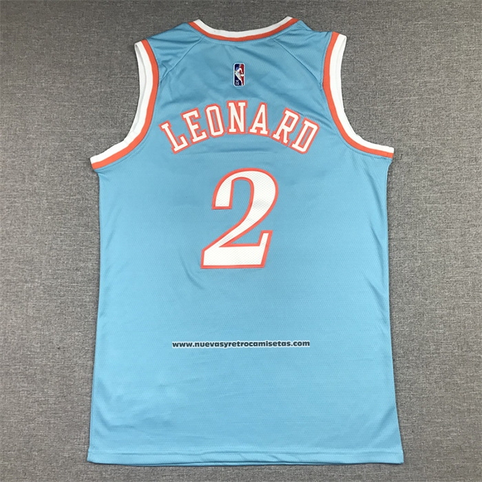 Maglia Los Angeles Clippers Kawhi Leonard #2 Citta 2021-22 Blu